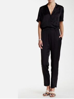 Co+Co Coco Rocha Black pant jumpsuit satin silky 2